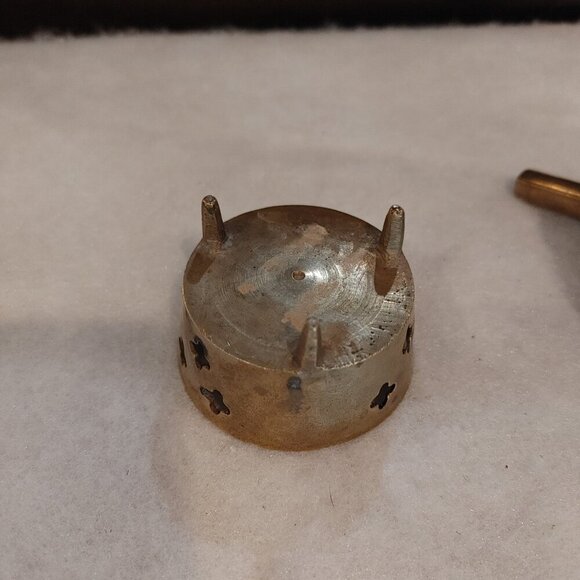 Vintage Etched Brass 2-piece Servant BELL w LID, Footed India - Incense Burner - Picture 2 of 6